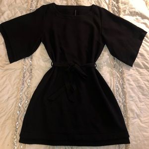 Walter Baker Kimono Sleeve Textured Black Dress